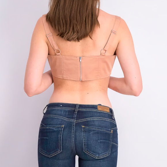 DANIELLE BERNSTEIN Women's Bra Tank Copper Peach Size 12 Cropped Bra Top - Picture 2 of 15